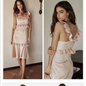 NWT Saylor Maxina Midi Dress Leopard Jacquard Blush Pink Size Extra Small